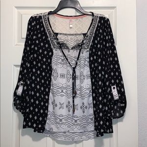 Black and white blouse
